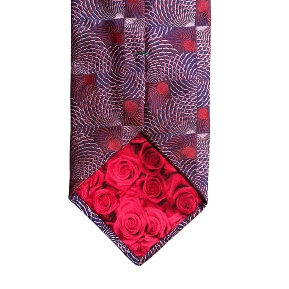PAUL SMITH Metallic Baroque Silk Geometric Pattern Tie Made in Italy - Picture 6 of 7